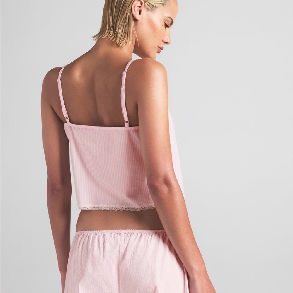 SKIMS Cotton Poplin Sleep Cami Large Cotton Candy Stripe NWT! - Picture 2 of 9
